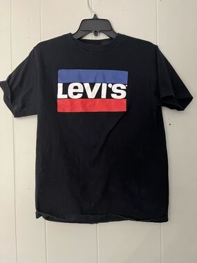 Levi's Unisex Black Logo Graphic T-Shirt - Blue & Red Accent